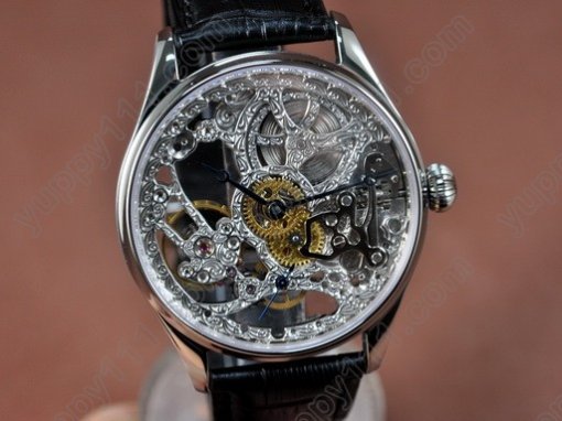 IWC F A Jones SS Decorated Skeleton Dial Decorated Bridges手巻き