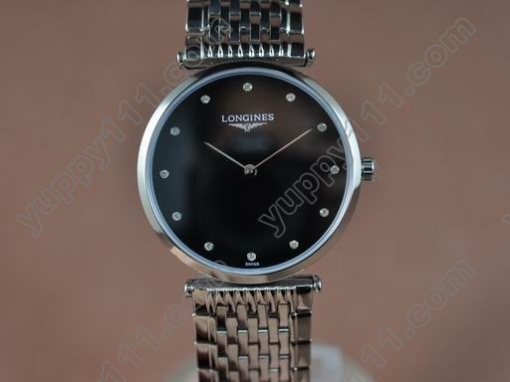 ロンジンLongines Man La Grande Classique SS/SS Black Japanクオーツ