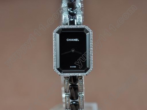 シャネルChanel Ladies Premiere Black SS/Ceramic/Diamonds Jap Qtz/Boxクオーツ