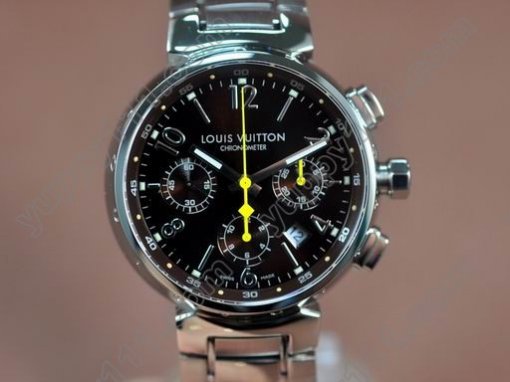 ルイヴィトン Louis Vuitton Tambour Chronograph SS Brown Asia 7750自動巻き