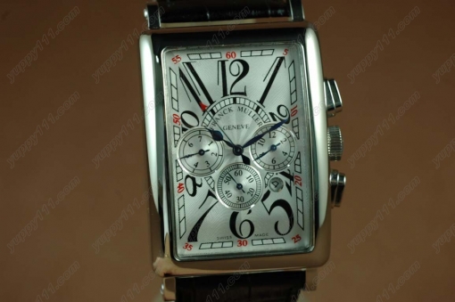 フランクミュラー Franck Muller Watches Long Island SS Case White Dial Black Strap