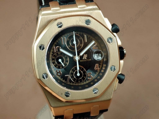 オーデマ・ピゲAudemars Piguet Royal Oak Chrono RG/LE Black A-7750自動巻き