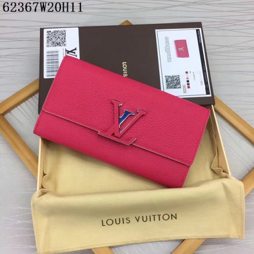 ルイヴィトンコピー 財布 2024新作 Louis Vuitton フラップ かぶせタイプ カプシーヌ LVシグネチャー レディース 長財布 62367