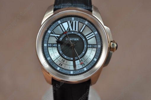 カルティエイCartier Calibre de cartier RG/LE/GMT Black Asia Automatic自動巻き