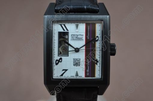 ゼニスZenith Asian Handwinder Movt PVD/Leather手巻き