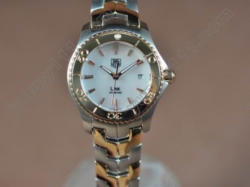 タグホイヤーTag Heuer Link Sports Ladies TT/RG MOP Wht Stick S-Qtzクオーツ腕時計