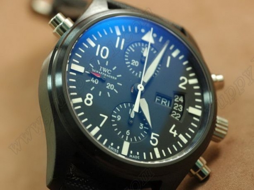 IWC Doppel Chronograph PVD Black Asia 7750自動巻き