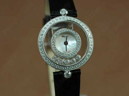 ショパールChopard Happy Diamonds Ladies SS White Swiss Quartz腕時計