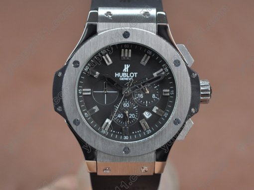 ウブロHublot Big Bang 44mm SS/RU Black Japanese 0S20 Quartz Chronoクオーツストップウォッチ