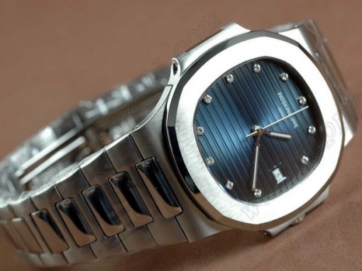 パテックフィリップPatek Philippe Nautilis Jumbo SS Burnt Blue/Diamonds自動巻き