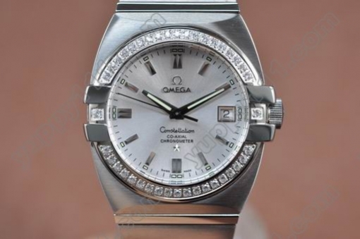 オメガOmega Constellation Double Eagle SS/Dia/White Swiss Eta 2824-2自動巻き