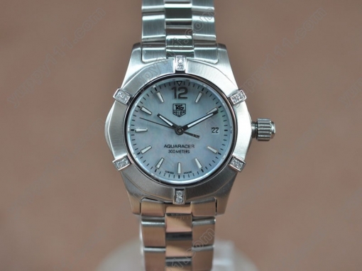 タグホイヤーTag Heuer Aquaracer Ladies SS/SS/Diam Pearl blue Swiss Eta Quartz 750クオーツ