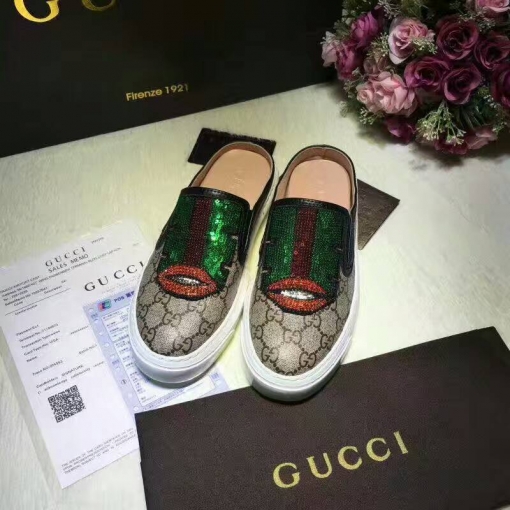 グッチコピー 靴 GUCCI 2024新作 高品質 ラインストーンカジュアルシューズ gishoes170320-19