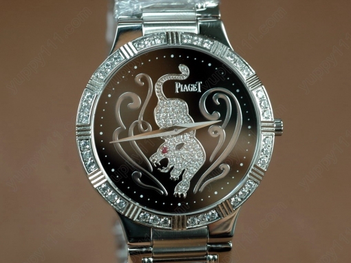 ピアジェPiaget Sculpture Totem SS Case Diamond Black Dial Swiss Quartz Movementクオーツ