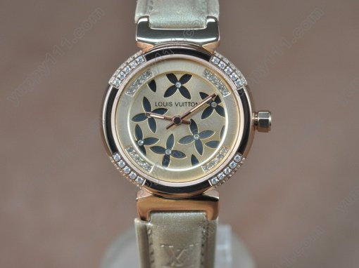 ルイヴィトンLouis Vuitton Tambour Ladies Diamonds RG/LE RG Dialクオーツ