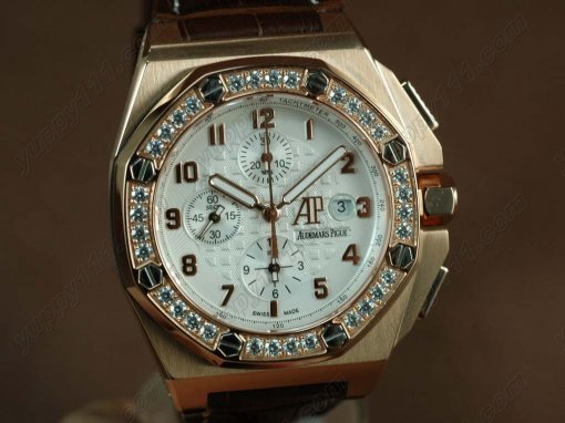 オーデマ・ピゲAudemars Piguet Royal Oak Chrono RG/LE White A-7750自動巻き