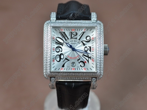 フランクミューラーFranck Muller Conquistador Ladies SS/LE Diam Bezel White Dial Swiss Quartzクオーツ