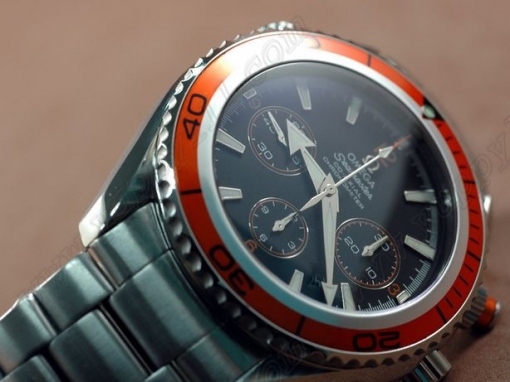 オメガOmega Planet Ocean 45.5mm Chrono Orange Bezel自動巻き