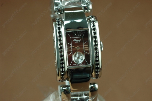 ショパール Chopard Las Strada Ladies SS/Blk-Diam Brown Swiss Qtz脕時計 c/w Box