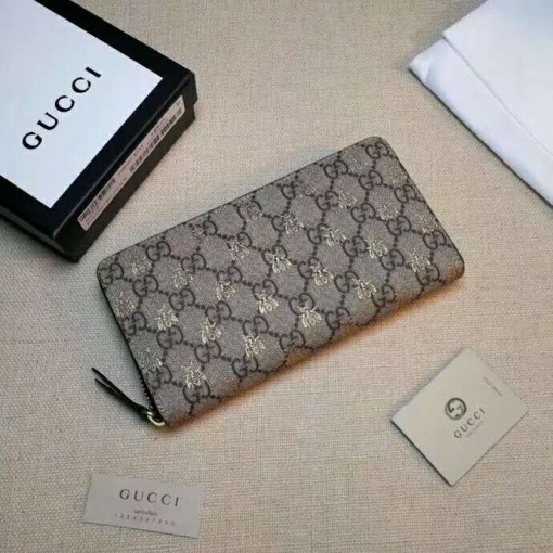 グッチ財布コピー GUCCI 2024新作 ビー ハチ GGスプリーム ジップアラウンドウォレット 410102