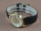 ピアジェPiaget Genuine 18K YG Plated, Inlaid Real Diamond with Black Leatherクオーツ