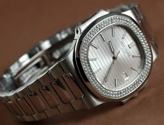 パテックフィリップPatek Philippe Nautilis Jumbo SS White/Sticks Diam Bez自動巻き