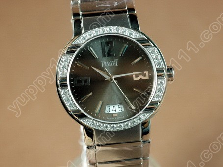 ピアジェPiaget Polo Mens SS/Diamonds Black Swiss Eta 2824-2自動巻き